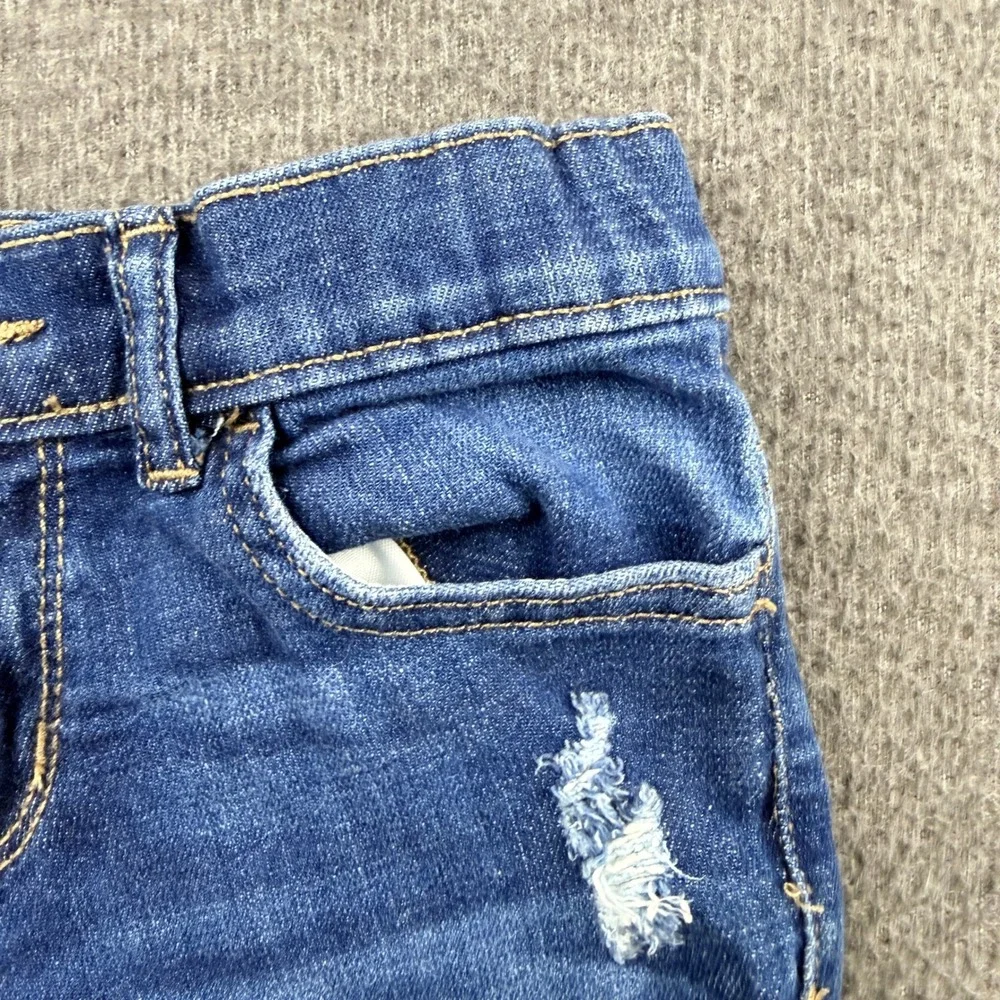 Children's Place Skimmer Pant Court Distressed Denim Shorts Kids‎ 6X/7 Blue